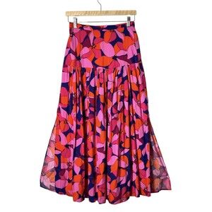 Abel the Label Anthropologie S Cassidy Floral Tiered Maxi Skirt Size Small ATL